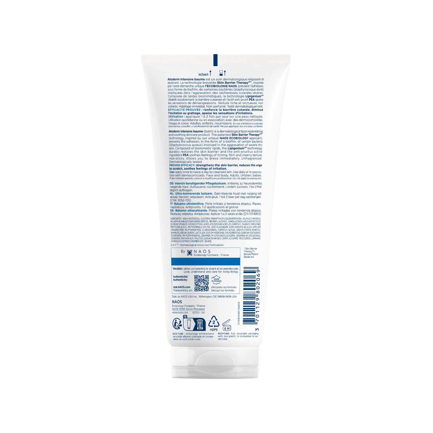 Atoderm Intensive Baume - Ultra-Apaisant Peaux Sensibles Très Sèches