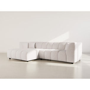 Curtis - canapé d'angle gauche 4 places avec accoudoir en tissu texturé - Beige