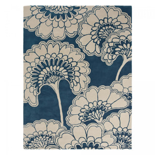 Tapis salon et chambre fait à la main en laine motif floral VAVA