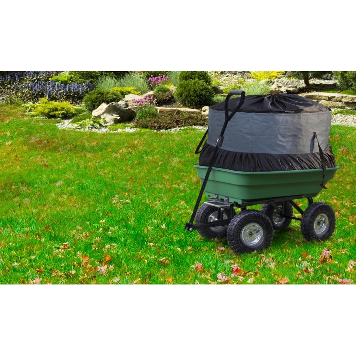 Chariot de jardin benne inclinable + sac 250L