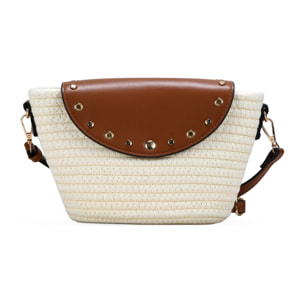 Bolso bandolera beige con solapa