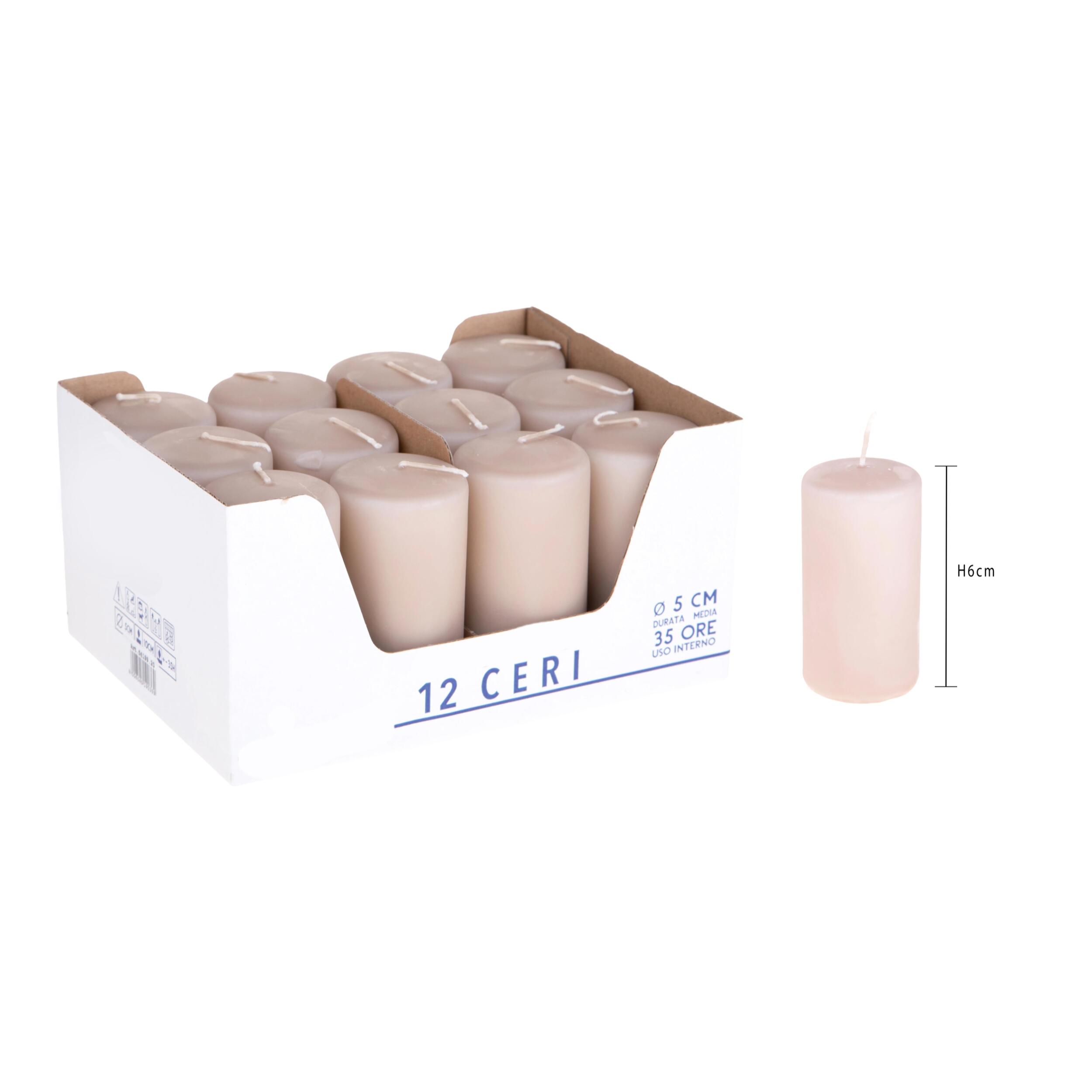 Cero 5 cm D 35 Ore - Pezzi 12 - Colore Beige - 4x6Hx4cm - Bianchi Dino