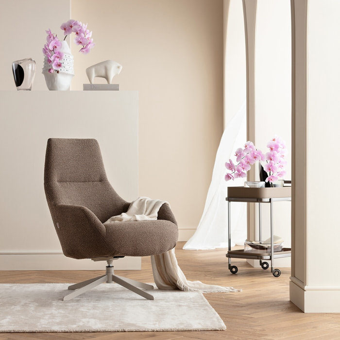Fauteuil pivotant Mimi marron Kare Design