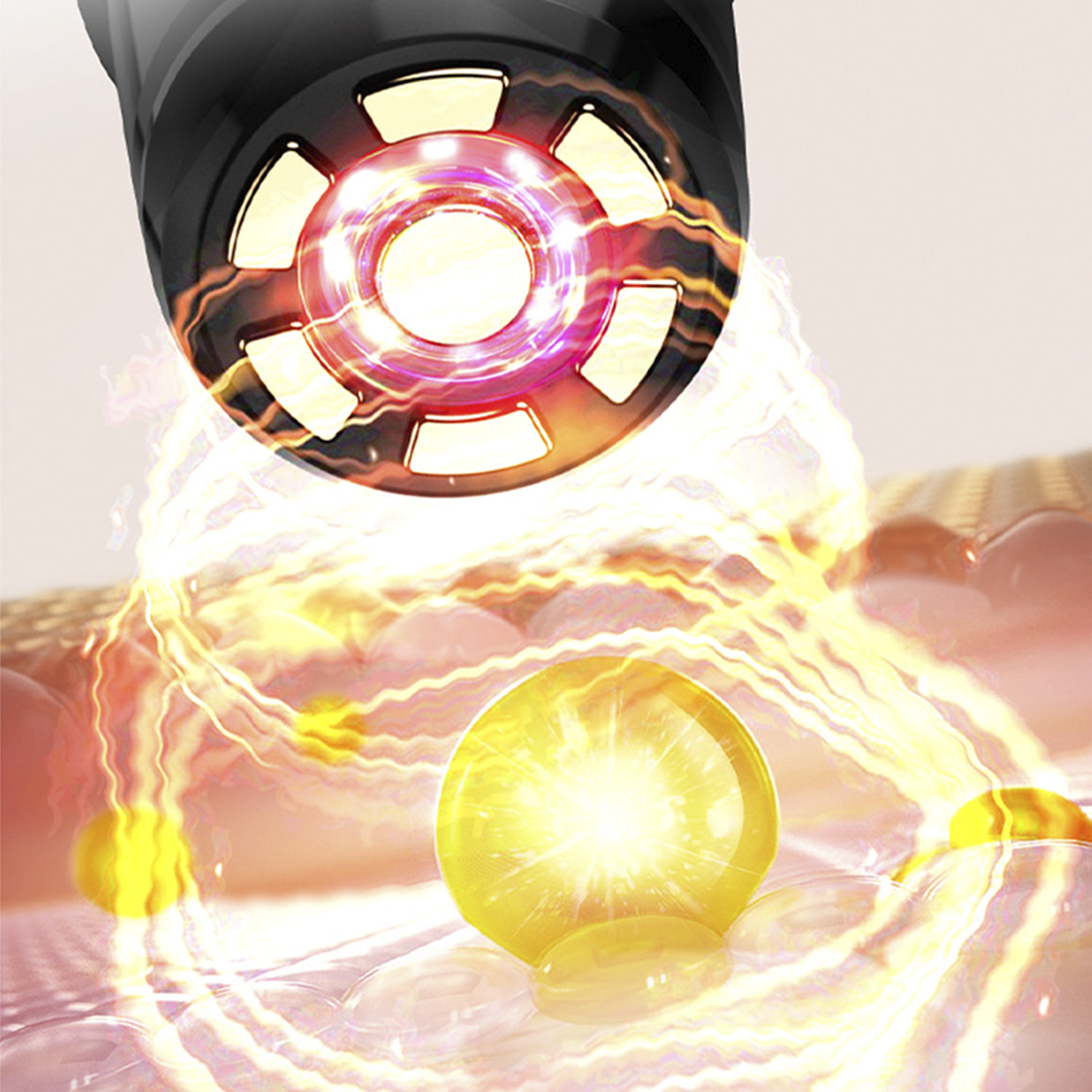 Strumento di bellezza multidimensionale. Radiofrequenza, impulso elettrico intermittente a frequenza intermedia, microcorrenti, luce rosso-blu-verde e sistema di vibrazione.