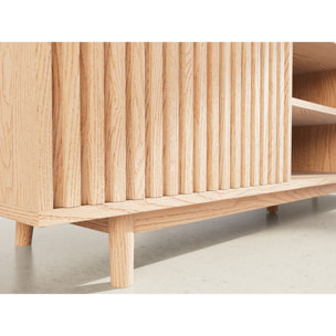 Freya - meuble tv 180 cm - 2 portes et 2 niches - Bois
