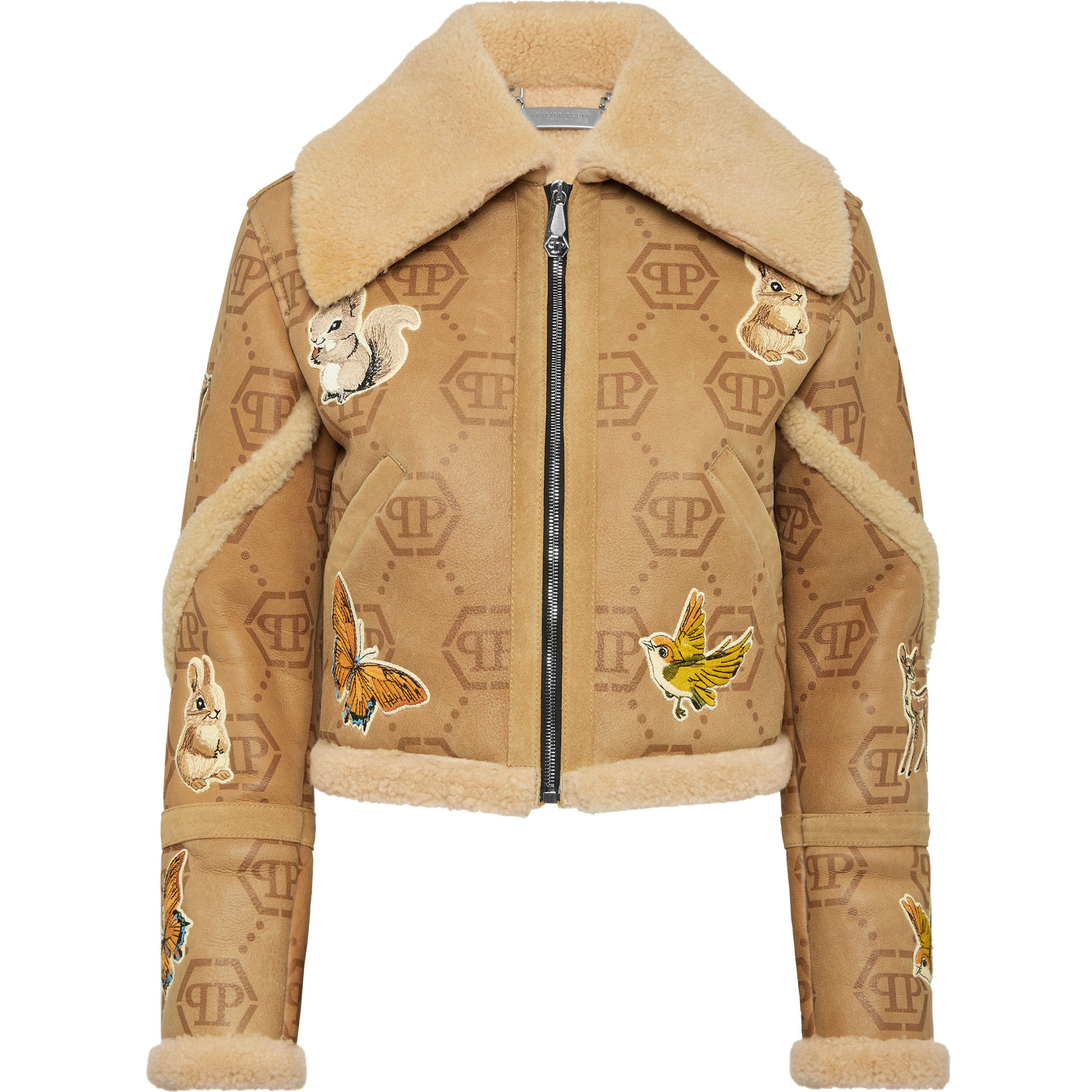 PHILIPP PLEIN Chaqueta de cuero MONOGRAM