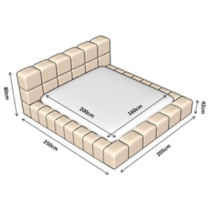 Lit Salamanca Fur 160x200cm Kare Design