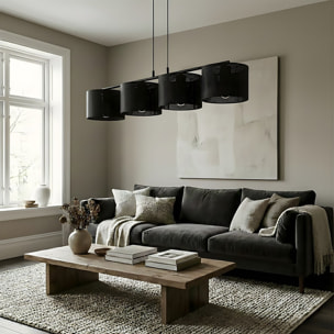 Lampada a sospensione Lux in acciaio nero opaco