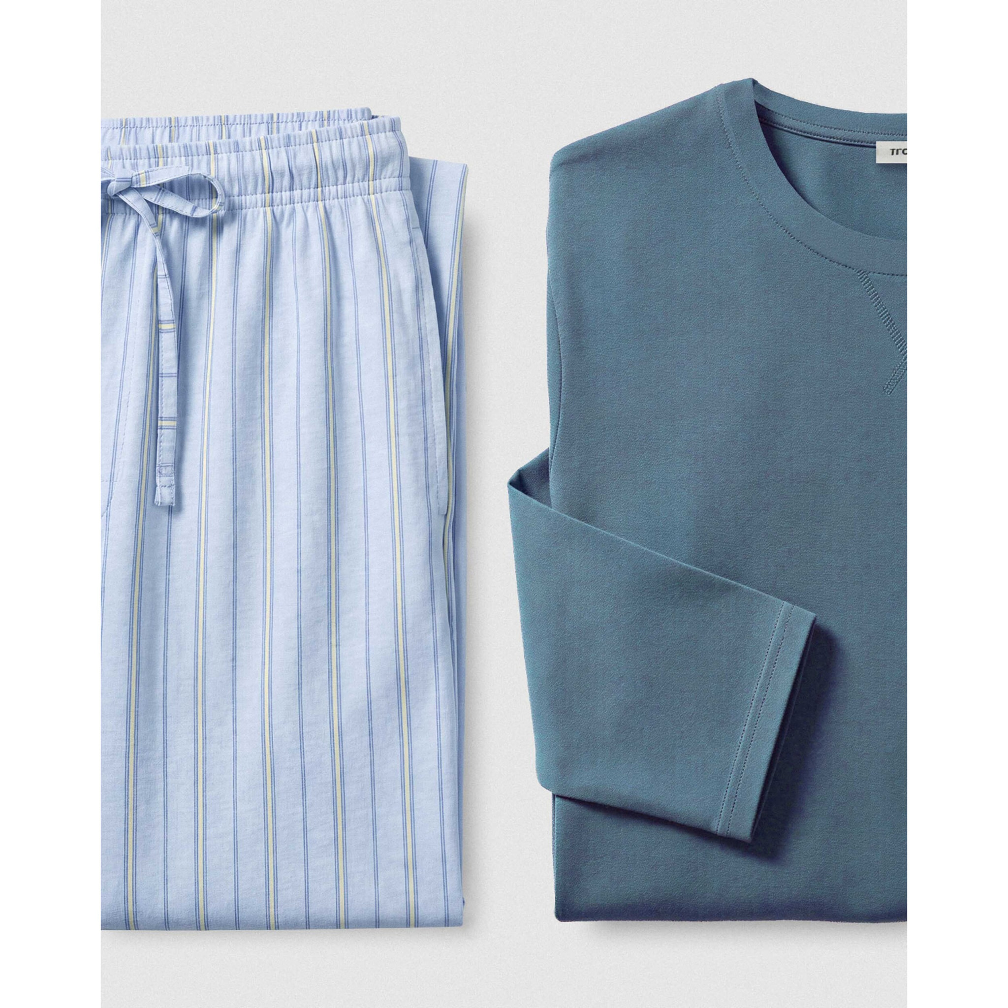 Pijama largo algodón raya romanus azul marino