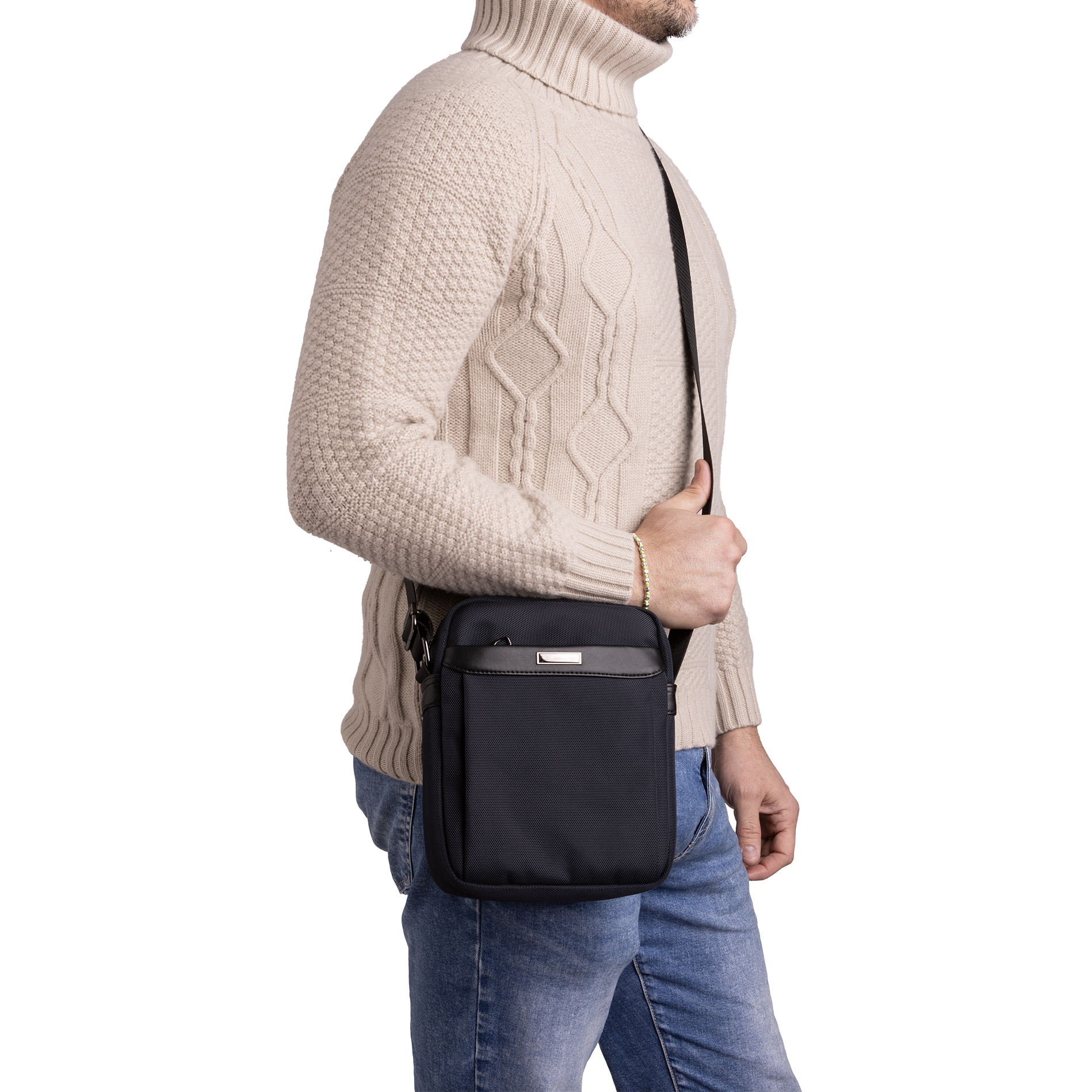 Borsa a tracolla  da uomo Textile Polyester 24x20x7 cm