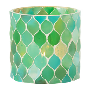 J-Line Photophore Mosaic Losange Verre Bleu/Vert Medium