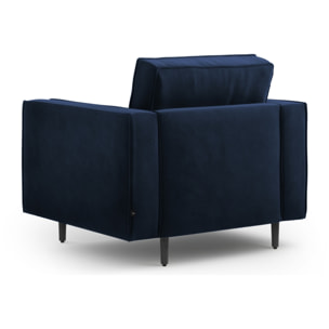 Fauteuil "Alexis" en velours bleu foncé