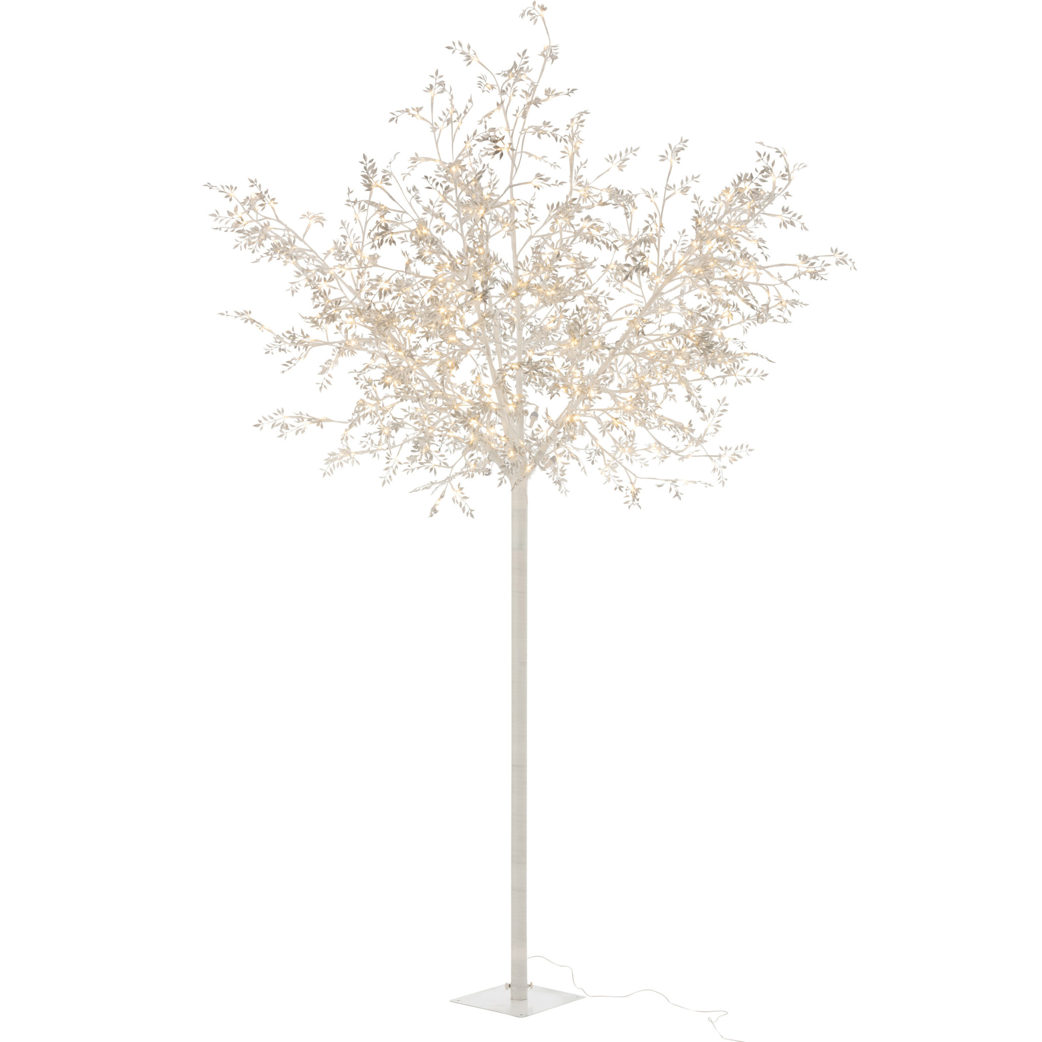 J-Line décoration Arbre Feuilles Paillettes - métal - argent - extra large - LED