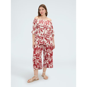 Fiorella Rubino - Blusa off-shoulder con estampado - Blanco
