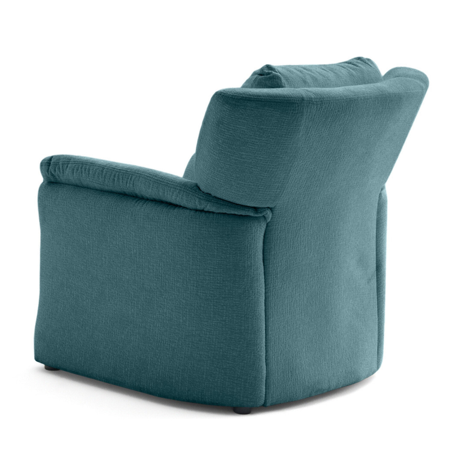 Bastille - fauteuil en tissu velours relief - Bleu