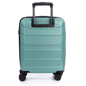 Set di 4 valigie Trolley espandibili, in materiale leggero ABS ad alta resistenza. Chiusura numerica, 4 ruote doppie girevoli a 360°.