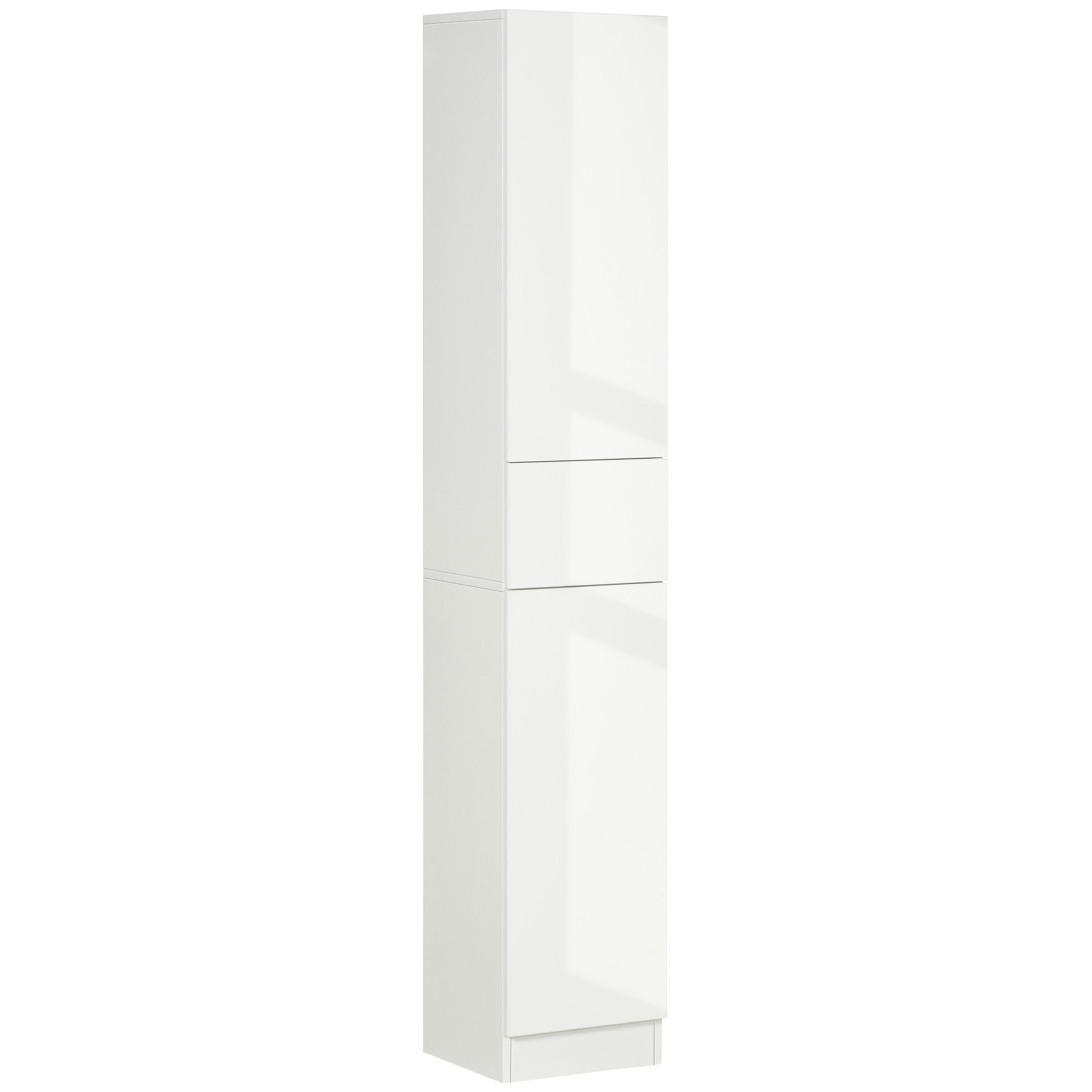 Armario Alto de Baño con 1 Cajón 5 Estantes Abiertos Estilo Moderno 30x28x170 cm