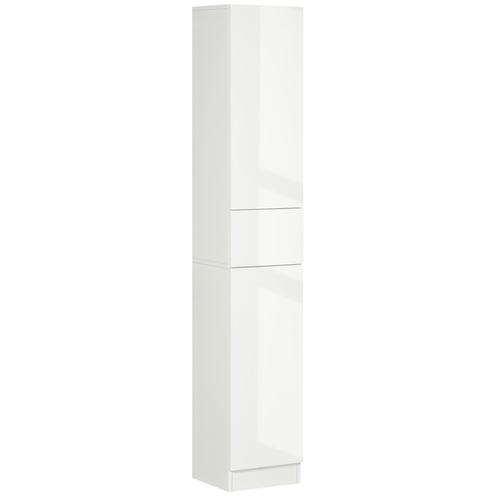 Armario Alto de Baño con 1 Cajón 5 Estantes Abiertos Estilo Moderno 30x28x170 cm
