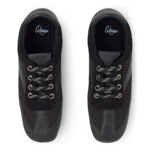 Sneaker Luisa en napa y ante con cierre de cordones