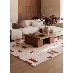 BERUTI Alfombra geométrica en tonos beige y caldera, varias medidas disponibles