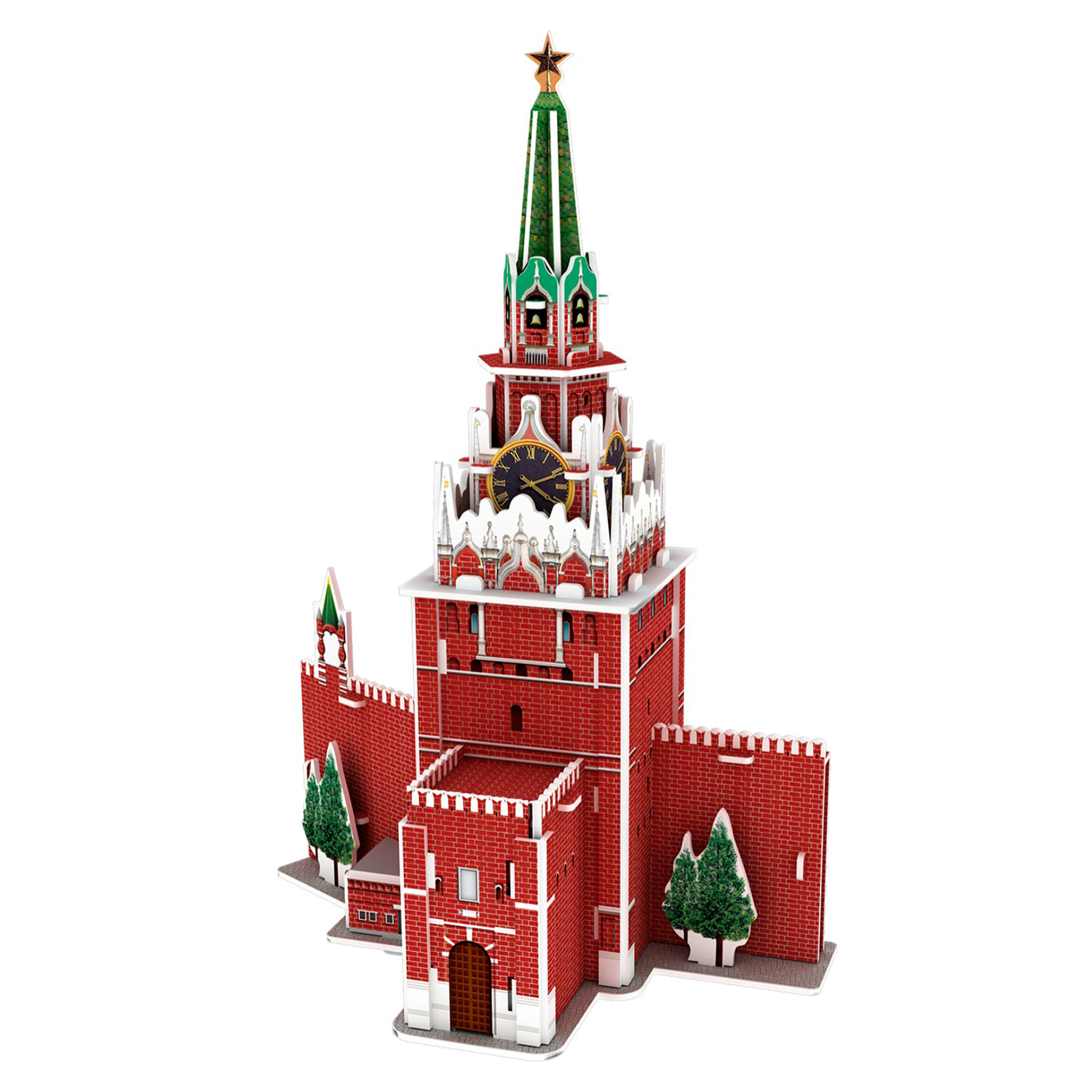 Puzle 3D de cartón de la Plaza Roja en Moscú. 33 piezas.