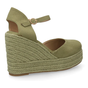 Alpargata cuña mujer talón cerrado y pulsera tobillo