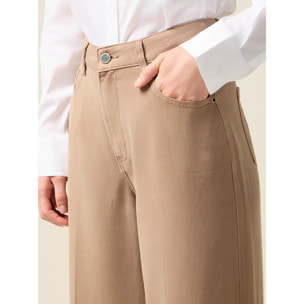 Oltre - Pantaloni palazzo in tencel - Beige