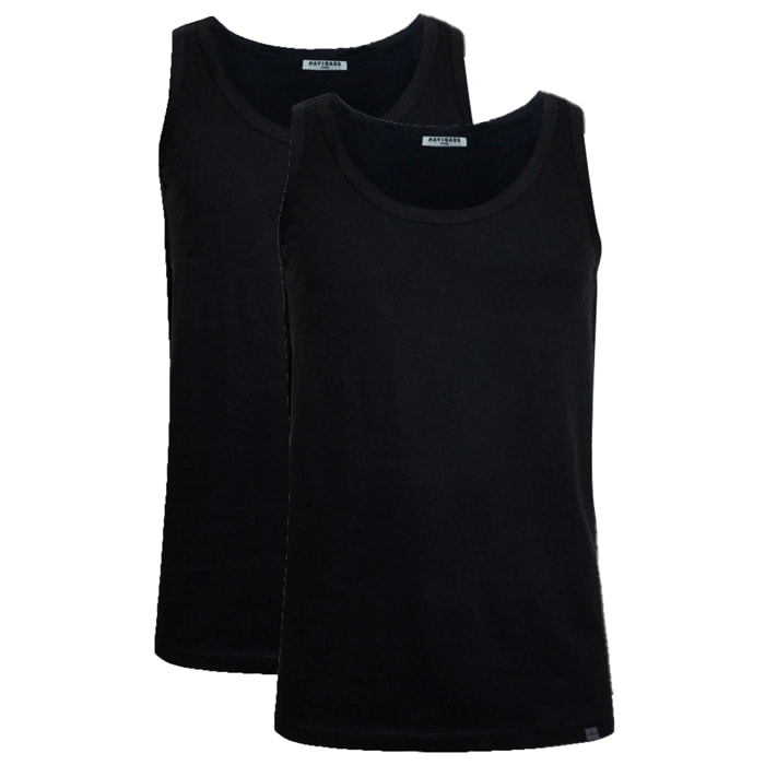 Canotta in 100% Cotone Navigare Art.811 Conf. 2 pz Nero