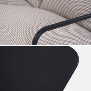 Salon de jardin 4 places avec table en métal. avec des sangles. anthracite et blanc