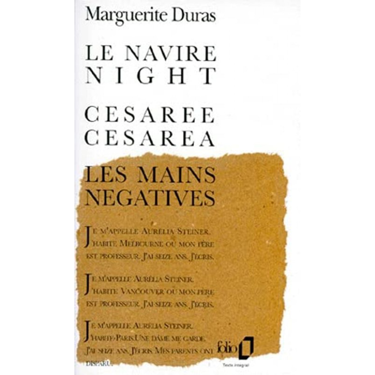 Duras, Marguerite | Le Navire Night - Césarée - Les Mains Négatives - Aurélia Steiner | Livre d'occasion