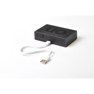 Réveil LEXON Flip Premium Rechargeable Aluminium Noir