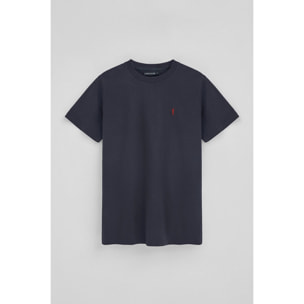 Pack hombre de dos camisetas en azul marino y blanco con cuello redondo y bordado Rigby Go