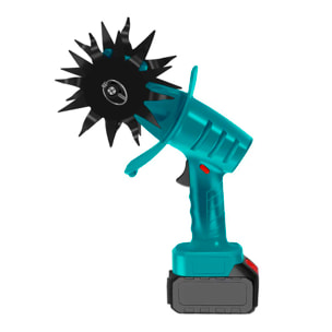 Mini cultivador eléctrico de jardín inalámbrico 21V con doble batería de 15000 mAh. Incluye mango largo y 2 pares de cuchillas.