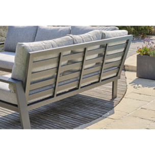 IBIZA - Ensemble repas de jardin 7 pl alu plateau céramique sur verre