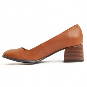 Zapato De Tacón - Marron - Altura: 5 Cm