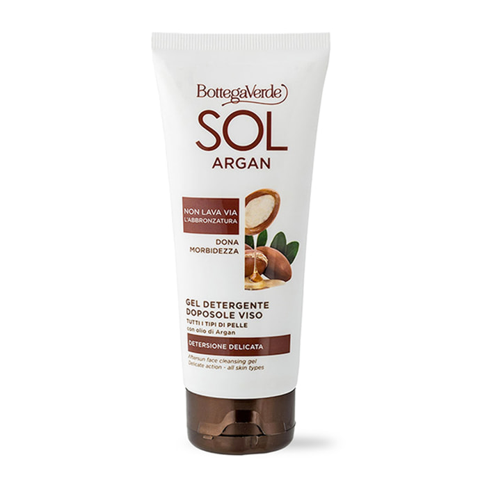 SOL Argan - Gel detergente doposole viso - per tutti i tipi di pelle - con olio di Argan