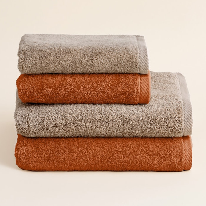 Set 2 toallas ducha + 2 toallas lavabo nut-ginger serenity