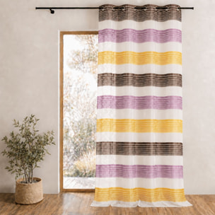 Voilage en organza à fines rayures horizontales - Violet parme