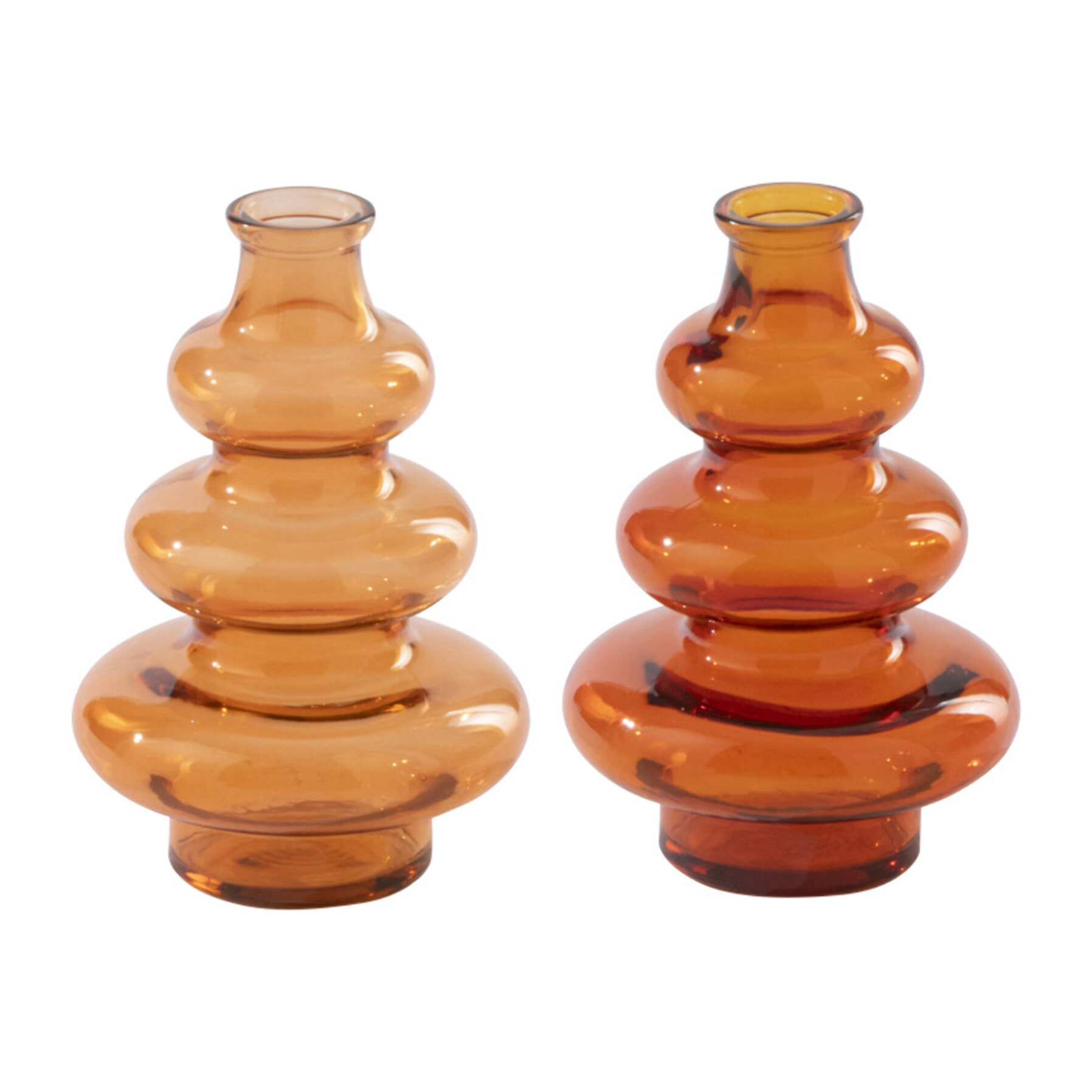 J-Line Vase - verre - orange foncé/orange clair - 2 pièces