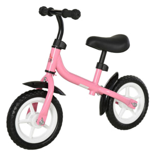 Draisienne enfant selle hauteur réglable acier rose