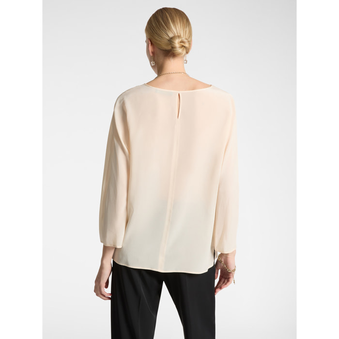 Elena Mirò - Blusa in seta - Beige