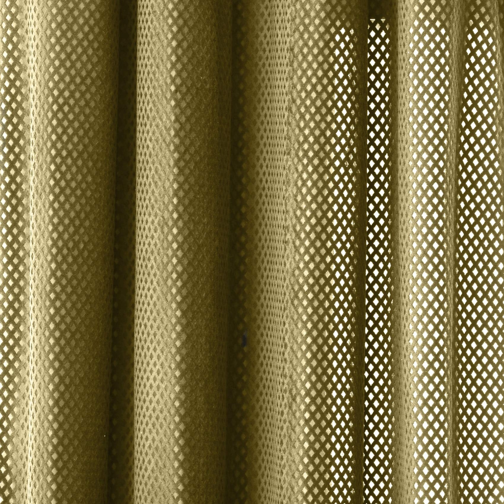 Rideau contemporain aux motifs velours - Jaune Ocre