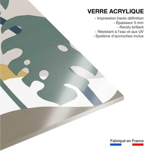 Tableau Monstera effet tissé Tableau plexiglas