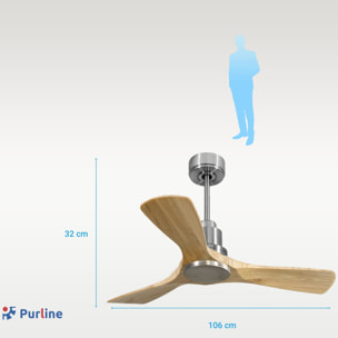 Ventilador de techo Reversible Termostato Wifi Motor DC Techos Inclinados Mando a Distancia Hypersilence Memoria RarotongaD106C0466958 PURLINE