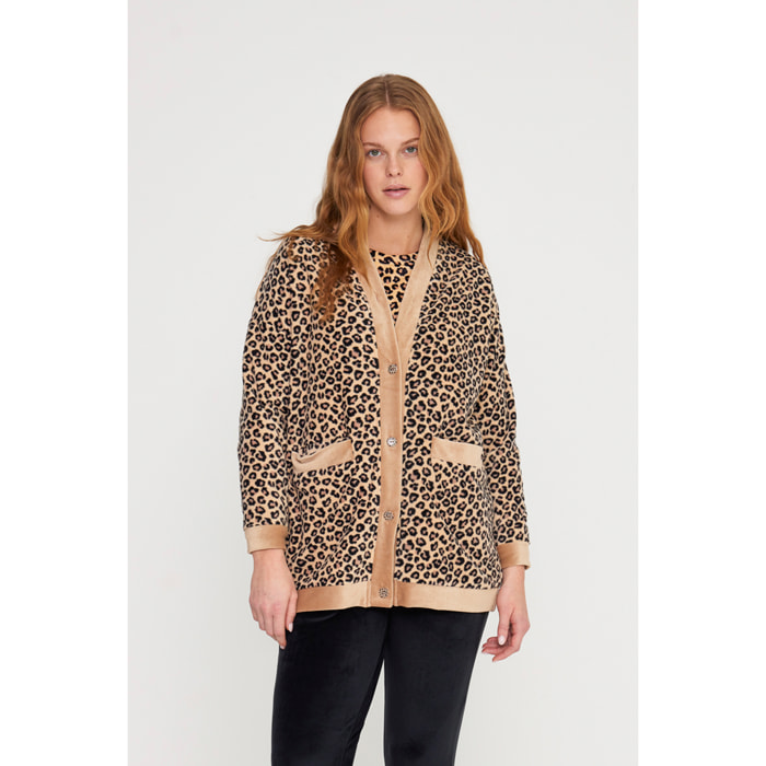 Giacca donna macu in pile e ciniglia con bottoni Noidinotte