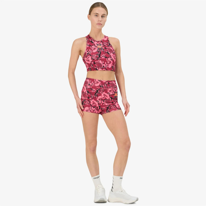 Pantaloni Corti Kappa Donna Kombat Wkt Gefrivola Rosso