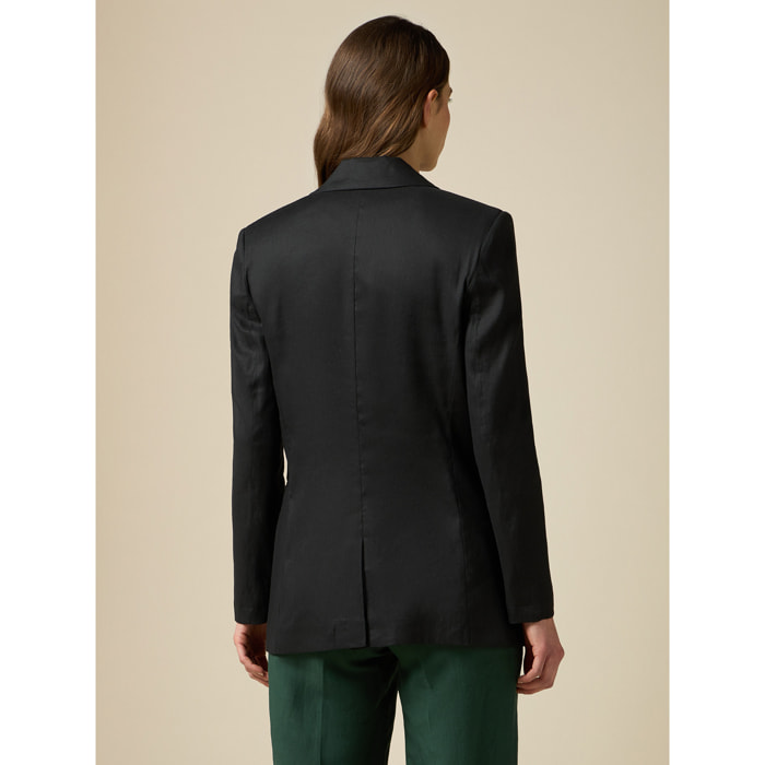 Oltre - Blazer de mezcla de lino - Negro