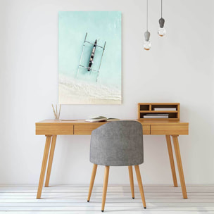 Tableau vacances lagon bleu et pirogue  Toile imprimée