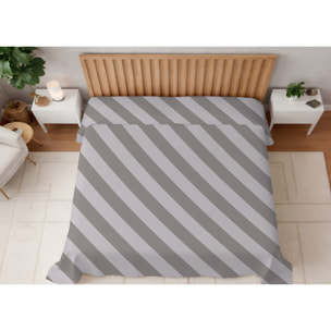 Copriletto Piquet 100% Cotone Made in Italy Fantasia Rigata Disegno Elite Beige
