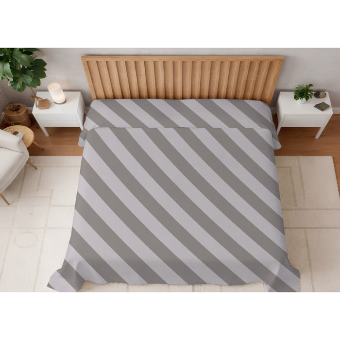 Copriletto Piquet 100% Cotone Made in Italy Fantasia Rigata Disegno Elite Beige